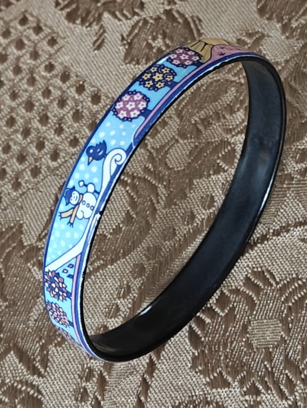 Vintage Michaela Frey Enamel Bangle Bracelet